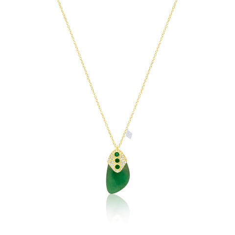 Yellow Gold Jade and Diamond Necklace – Meira T Boutique