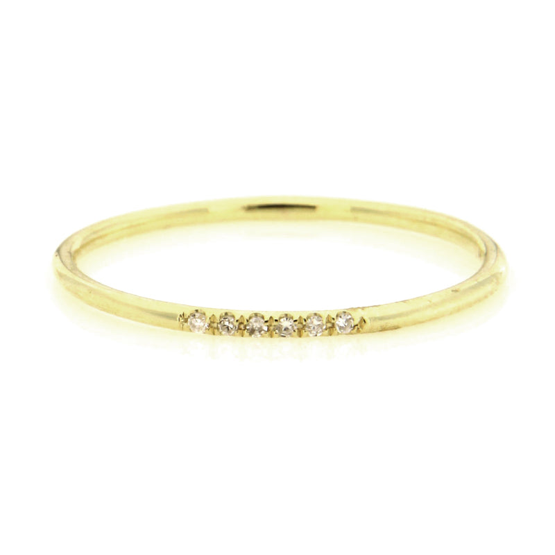 Dainty Yellow Gold Diamond Band