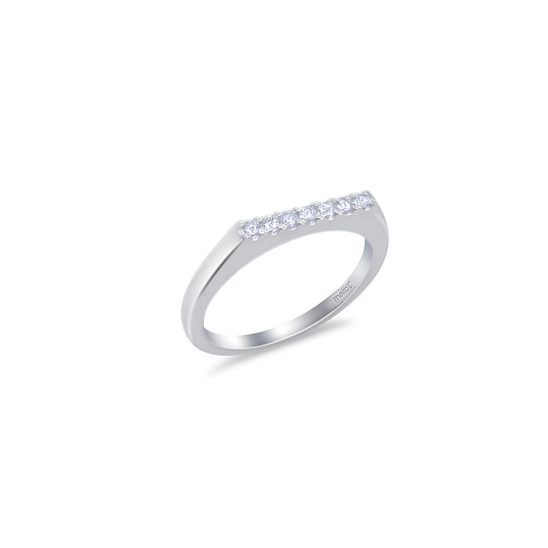 White Gold Diamond Bar Ring