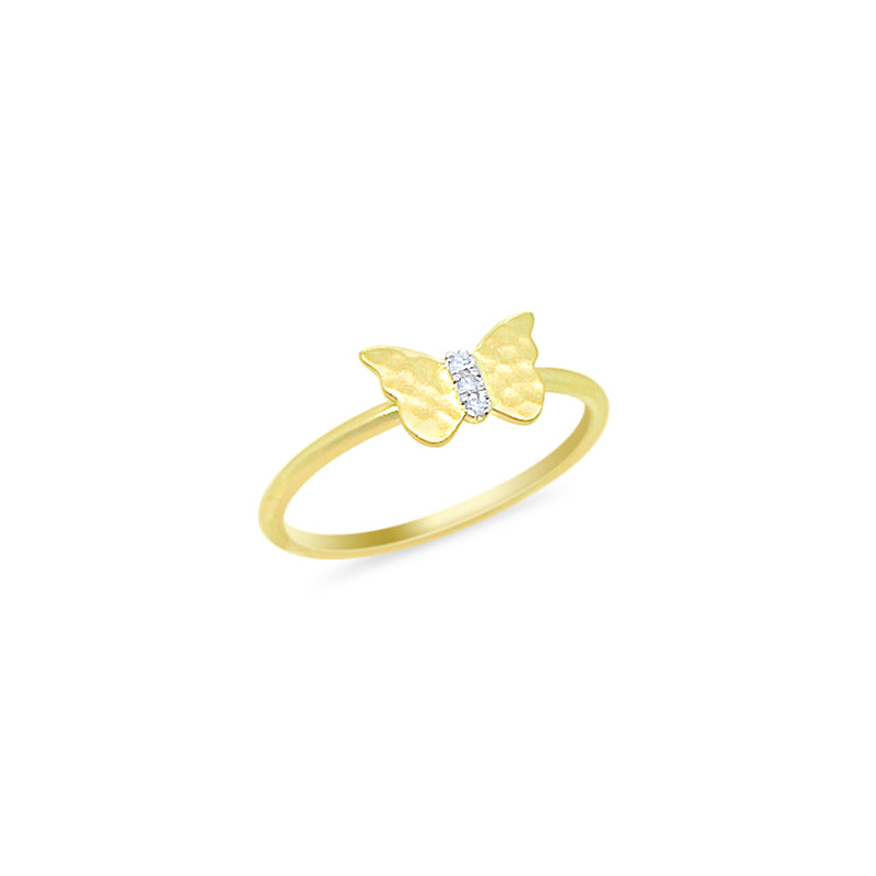 Yellow Gold Diamond Butterfly Ring
