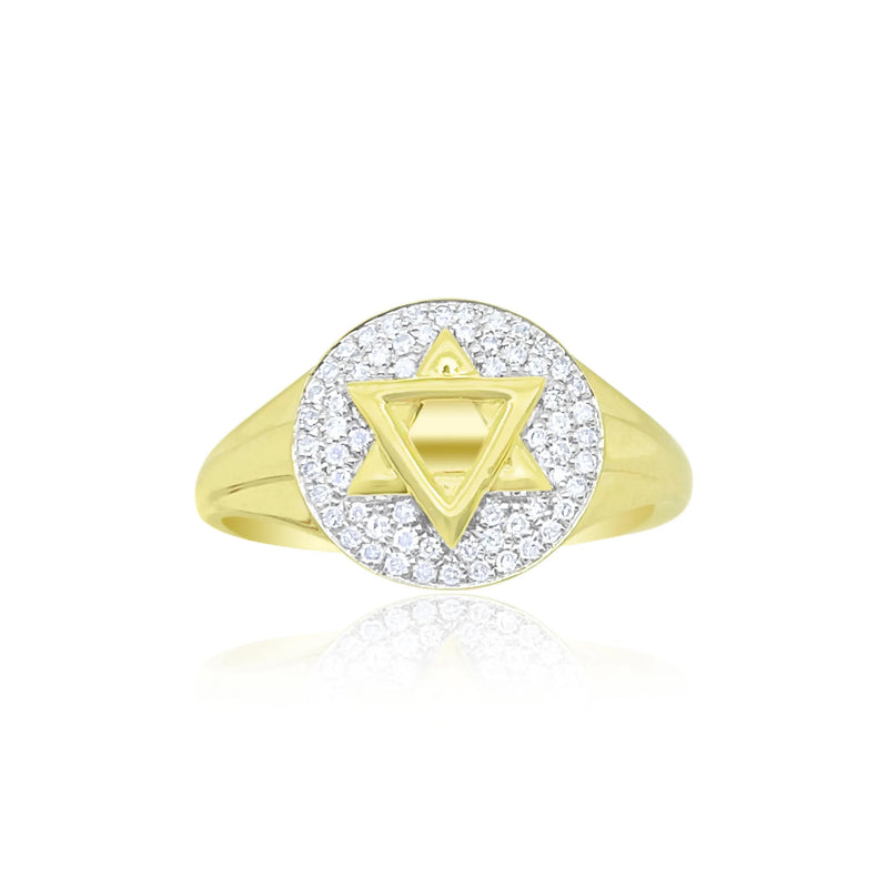 Yellow Gold and Diamond Star Ring