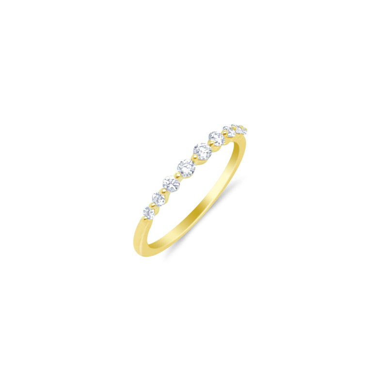 Dainty Yellow Gold and Diamond Ring