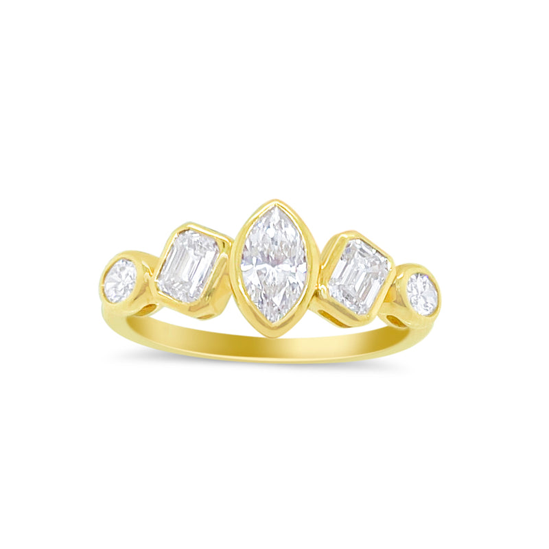 Yellow Gold Marquis Shaped Engagement ring - Online Exclusive