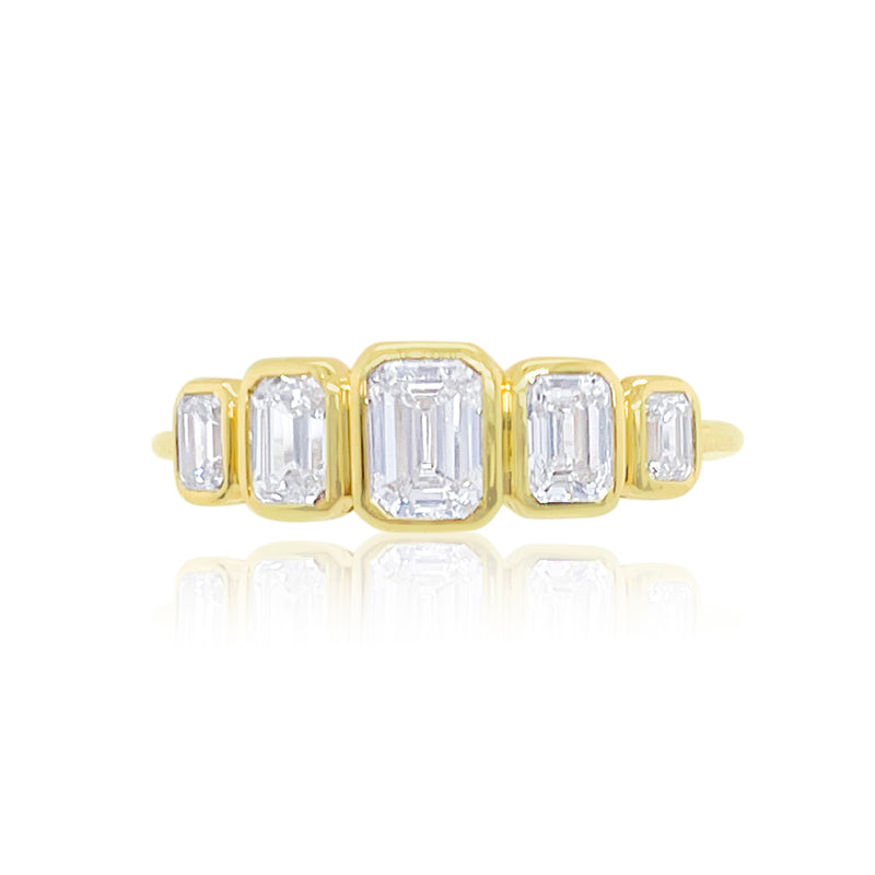 Yellow Gold Square Emerald Cut Ring- Online Exclusive