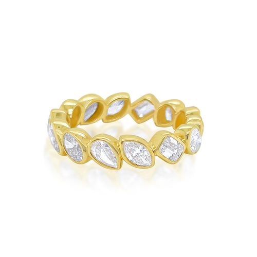 Yellow Gold Pear and Marquis Shape Eternity Band- Online Exclusive