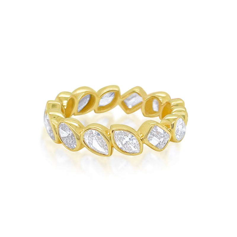 Yellow Gold Pear and Marquis Shape Eternity Band- Online Exclusive