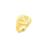 Yellow Silver Tennis Diamond Ring