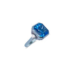 Silver Blue Topaz Diamond Ring