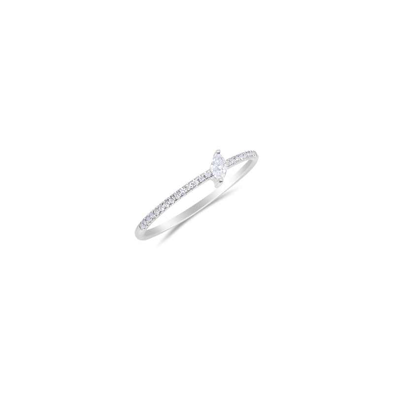 White Gold Diamond Ring Size 6.5