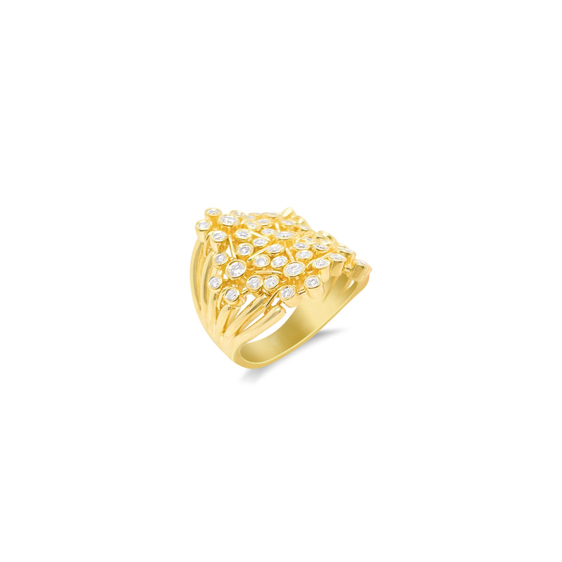 Silver Bezel Cluster Ring