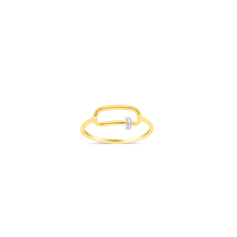 14kt Yellow Gold Diamond Oval Lock Ring – Meira T Boutique
