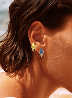 Terracota Rhodium and Diamond Fringe Studs