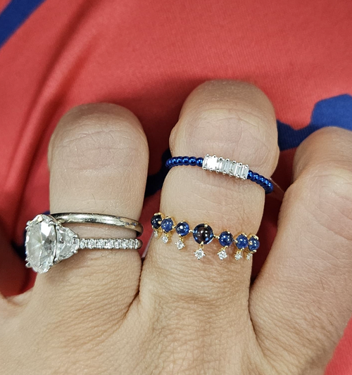 Galactic Blue Rhodium Ring