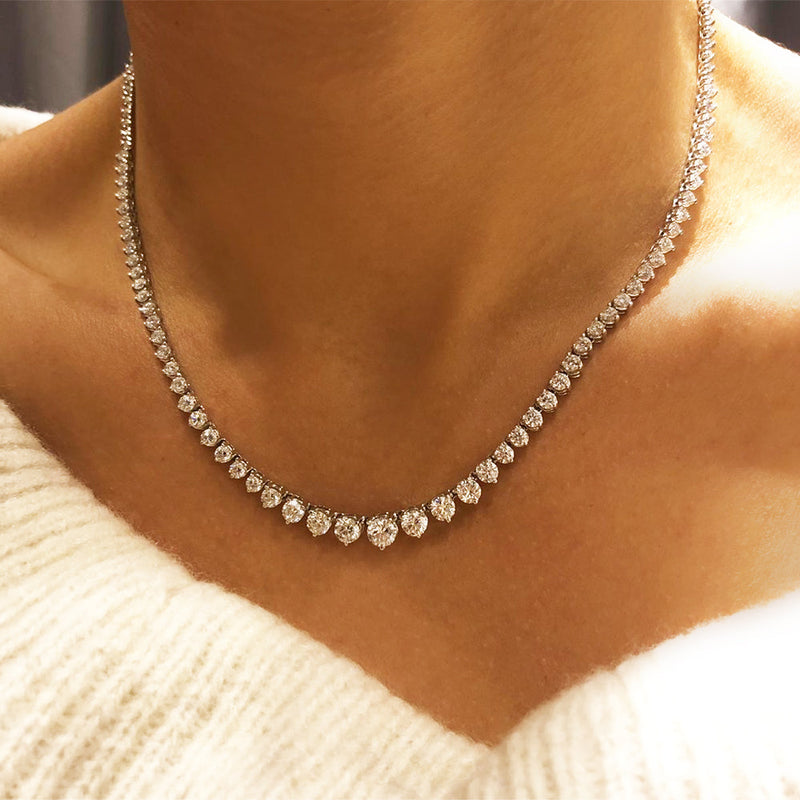 7 carat diamond tennis necklace Clearance