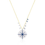 Yellow Gold Blue Prisim Necklaces