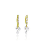 Yellow Gold Drilled Diamond Huggies