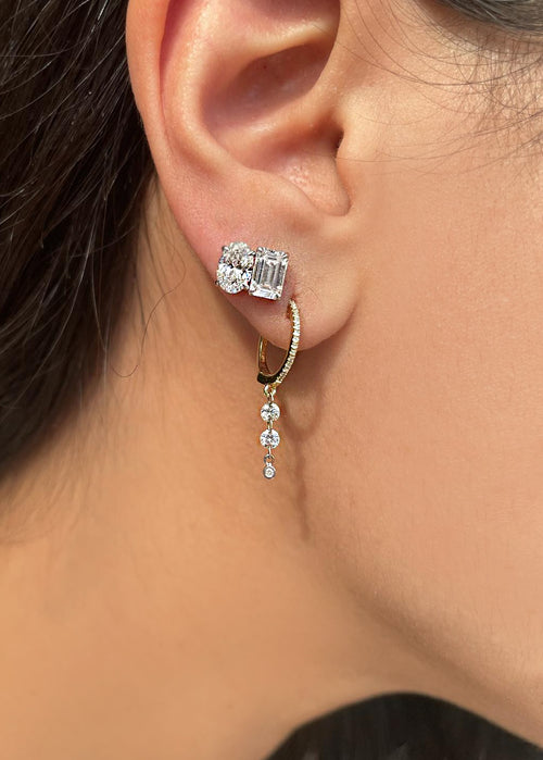 Lab Grown Toi et Moi Studs - SINGLE (Half Pair)