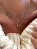 Dainty Cross and Bezel Diamond Necklace