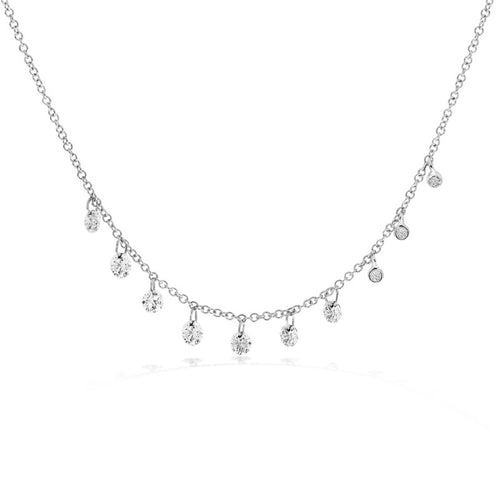 White Gold Diamond Drop Necklace