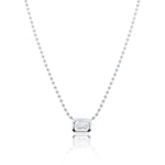 White Gold Ball Chain Lab Grown Diamond Necklace