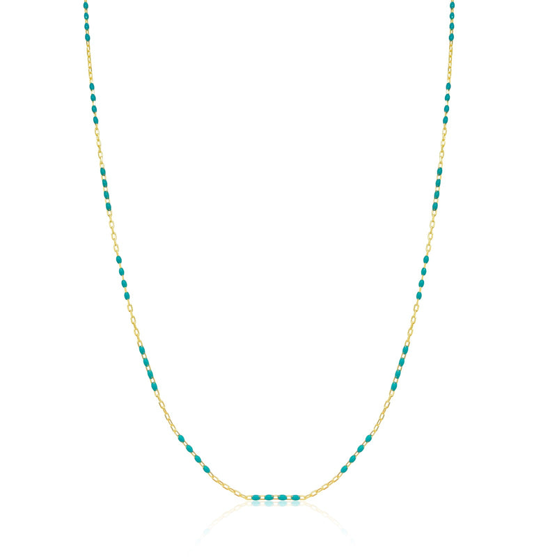 Blue Enamel and Gold Chain