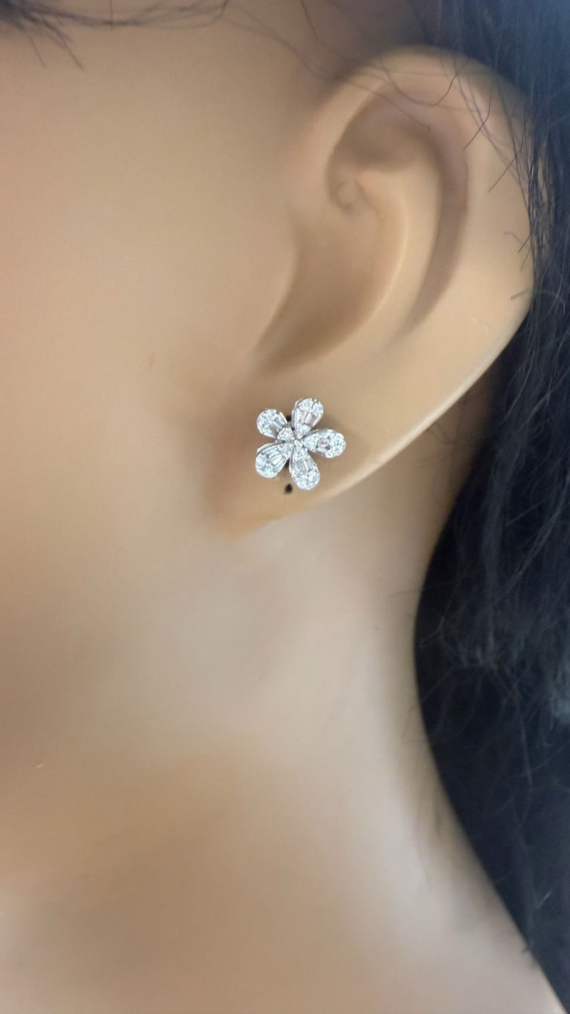 White Gold Illusion Diamond Studs