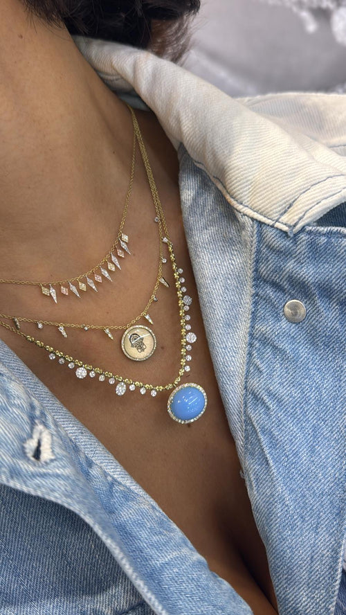Calcedony Diamond Necklace