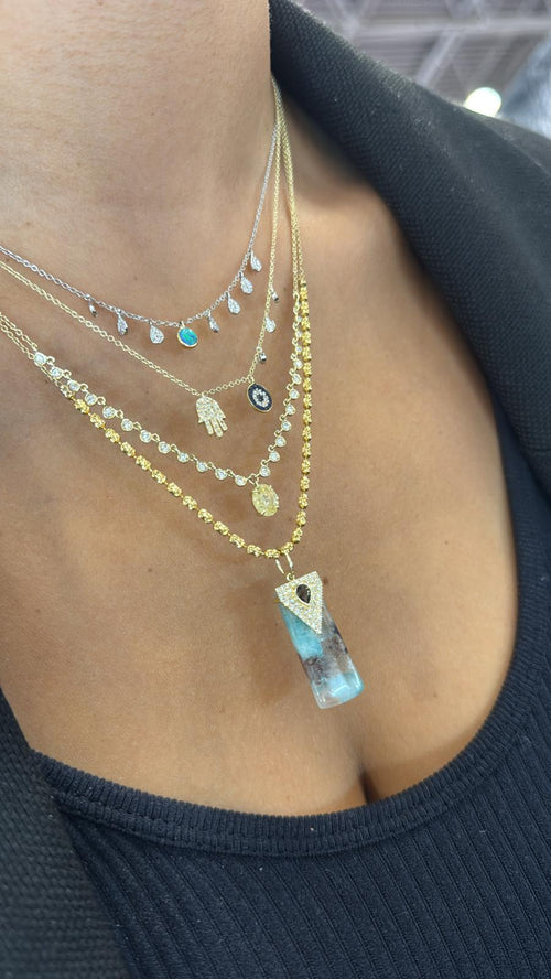 Yellow Gold Champagne Diamond Necklace