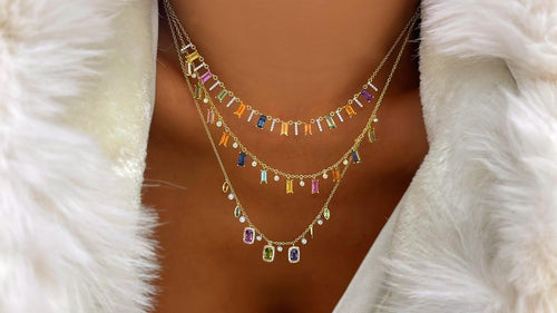 14kt Yellow Gold Diamond and Sapphire Gemstones Necklace