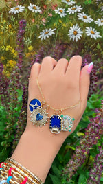Yellow Gold Blue Sunset Dog Tag
