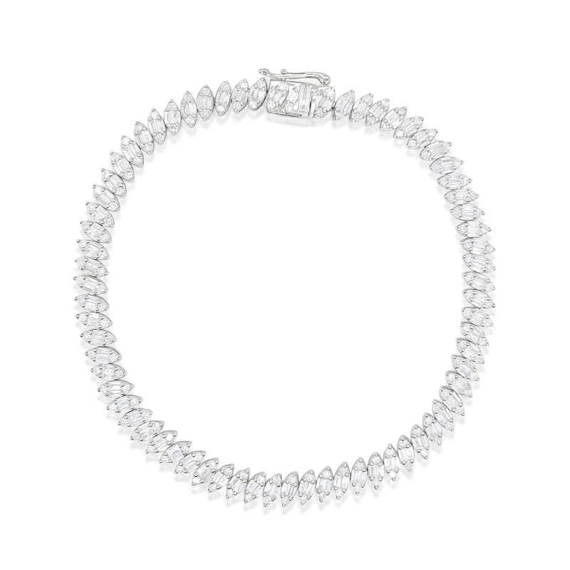 White Gold 2 Carat Marquise Tennis Bracelet