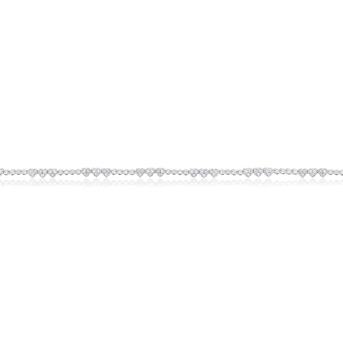 White Gold 1.5 Carat Heart Tennis Bracelet