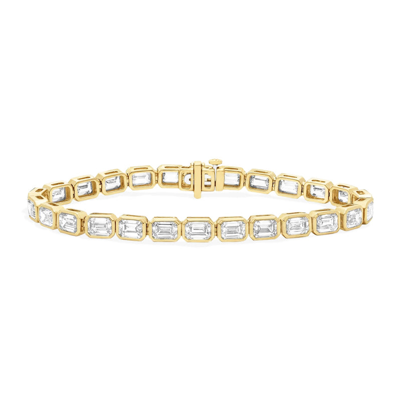 Yellow Gold White Topaz Tennis Bracelet