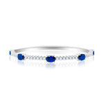 White Gold Blue Sapphire Bangle