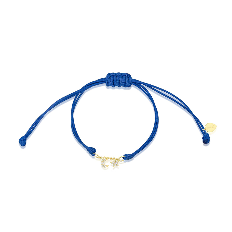 Blue Cord Moon and Star Bracelet (ONLINE EXCLUSIVE)