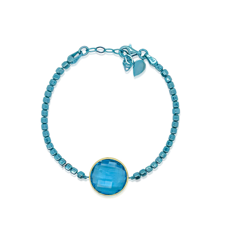 Mermaid Blue Blue Topaz and Diamond Bracelet