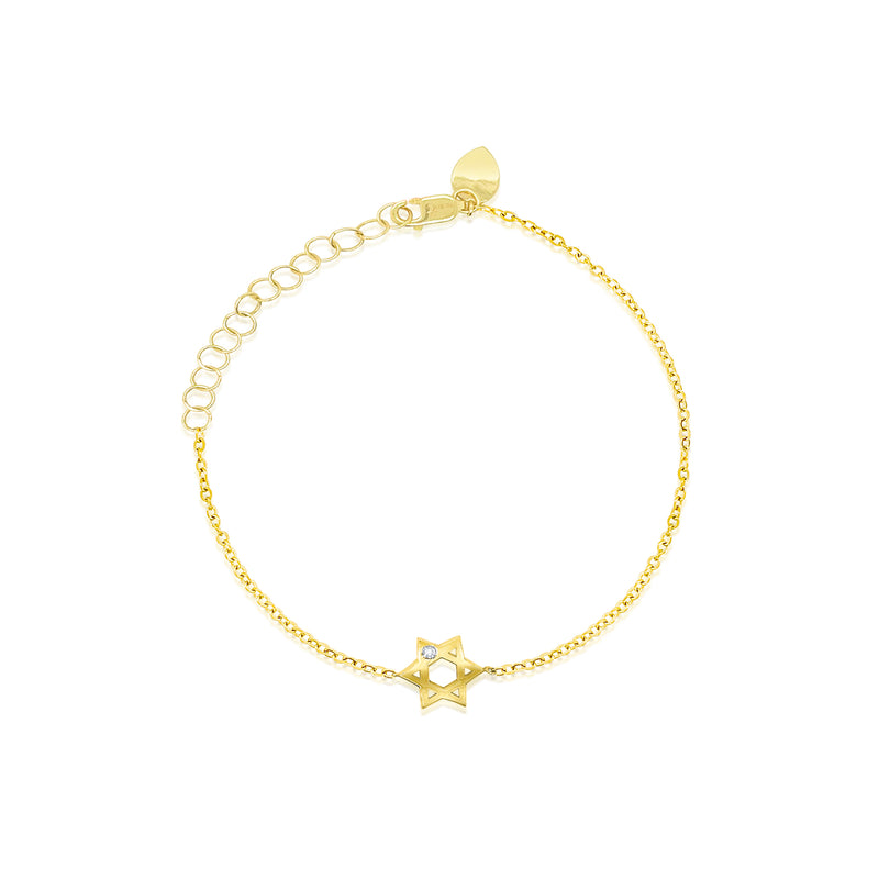 Yellow Gold Jewish Star Bracelet