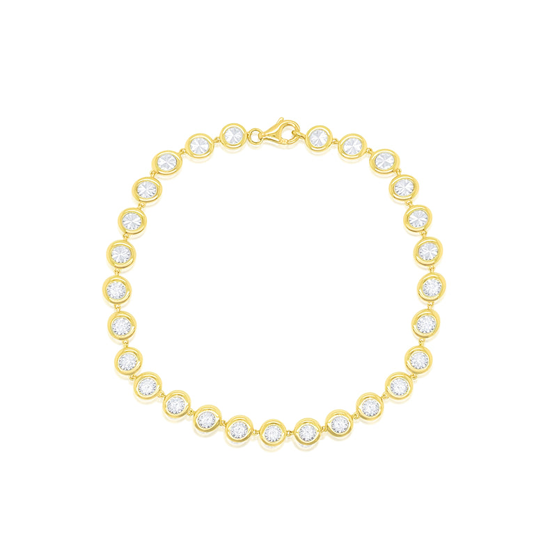 Yellow Gold Bezel Set Tennis Bracelet- ONLINE EXCLUSIVE