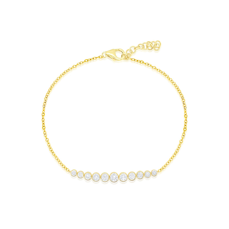 Yellow Gold Flexible Diamond Bar Bracelet- Online Exclusive