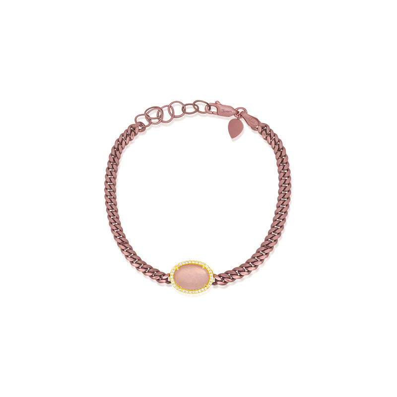 Rose Dusk Pink Opal Diamond Braclet
