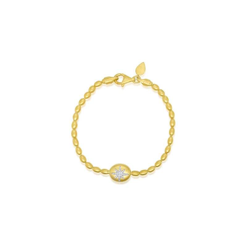 Yellow Dust Starburst Silver and Diamond Bracelet