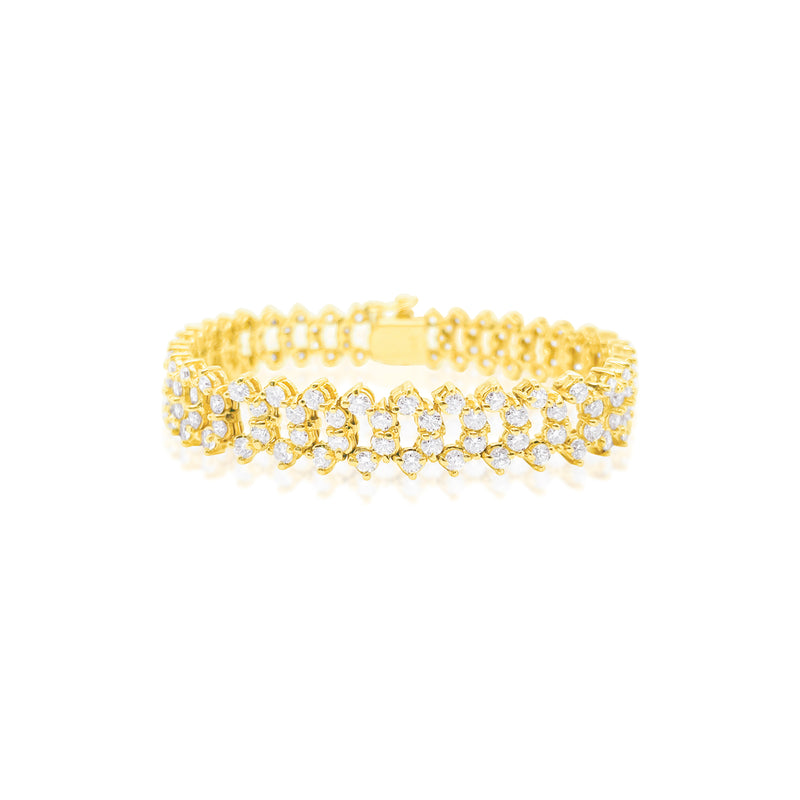 14k Yellow Gold Unique Diamond Bracelet