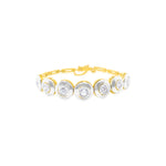 White and Yellow Gold Antique Bezel and Diamond Bracelet 18kt