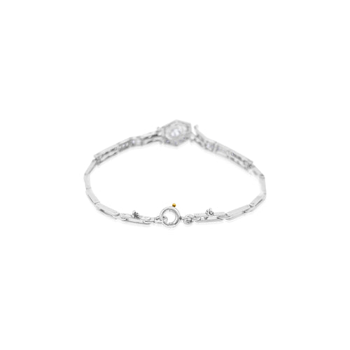 White Gold Diamond Antique Floral Bracelet