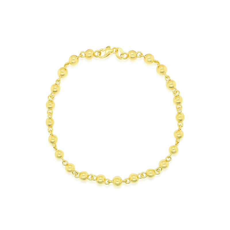 Yellow Gold Chunky Rosary Bracelet Chain