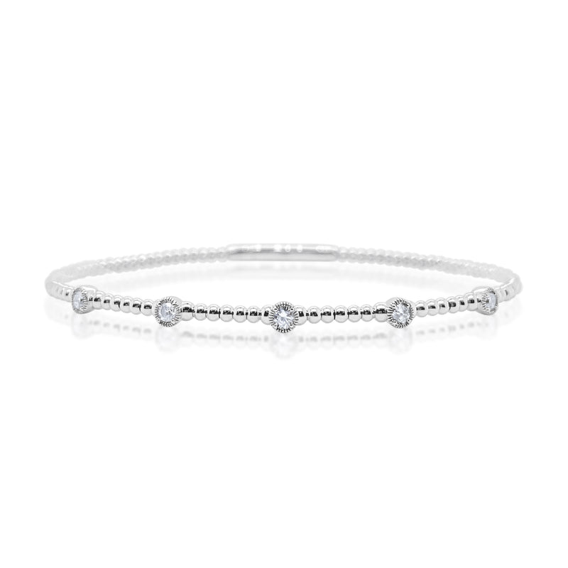 White Gold Dot Bangle