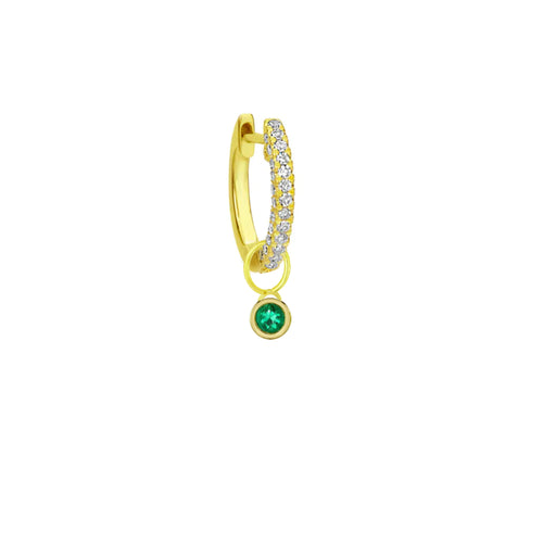 Bezel Set Emerald Charm