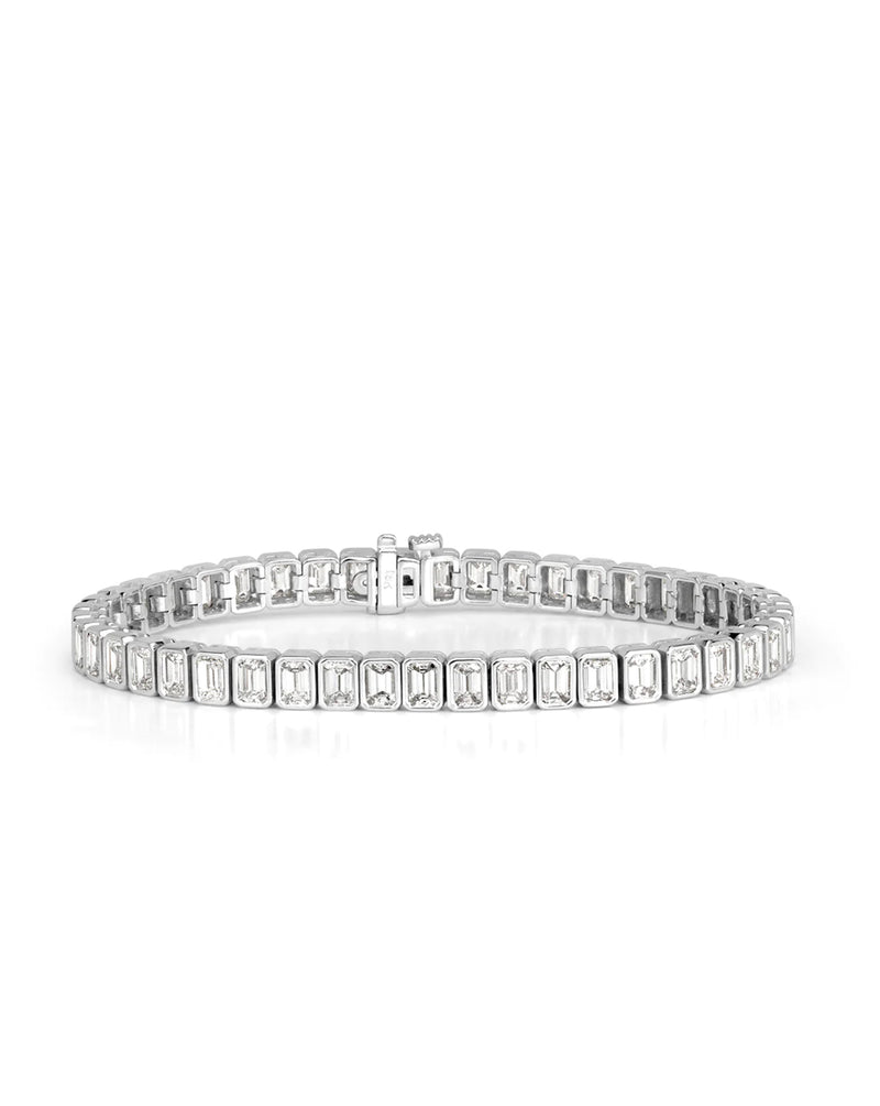 Lab Grown Tennis Bracelet | 10 cts emerald cut