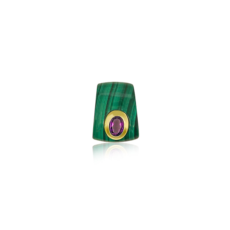 Charm Slider Malachite and Pink Sapphire