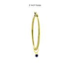 Blue Sapphire and Diamond Hoop Charm